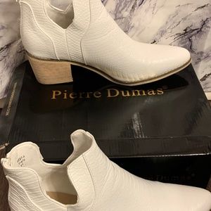 white snake print booties